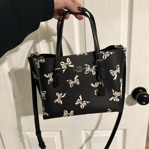 Coach Black and White Bow Crossbody Bag